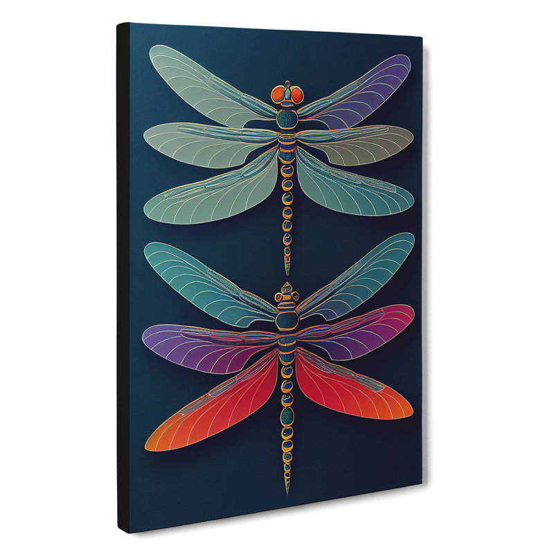 Unbelievable Dragonflies - Wall Art, Wrapped Canvas, 50cm H x 35cm W, No Matte