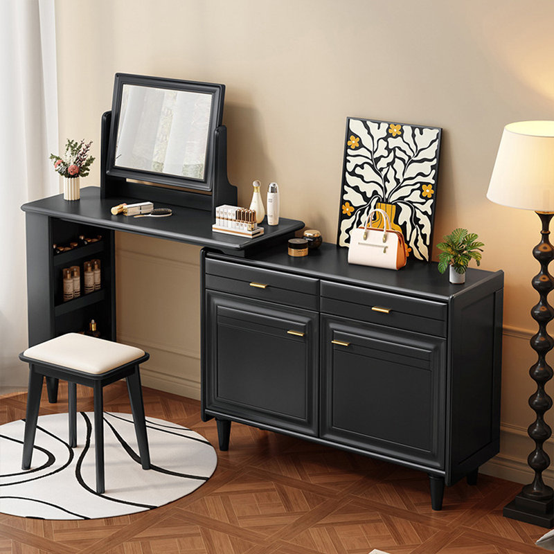 Coiffeuse avec miroir, 2 tiroirs, 1 chaise