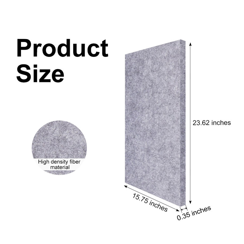 16 panneaux muraux rectangulaires insonorisants à support adhésif 15,7 x 23,6 pouces