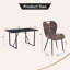 Ensemble de salle à manger rectangulaire rétro minimaliste de 5 pièces de 55 pouces avec chaises en similicuir-1985873700
