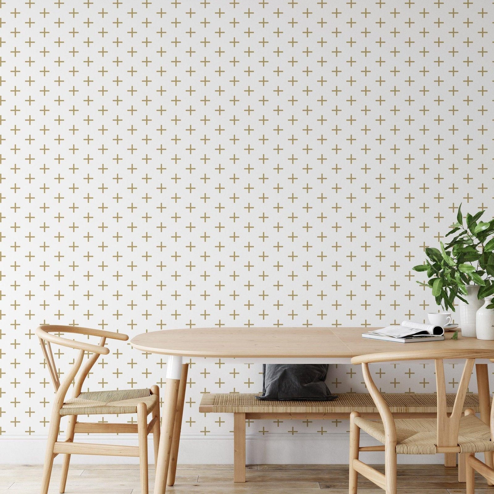 Addition Self-Adhesive Wallpaper Roll, Golden, Faux Grasscloth, Non-pasted