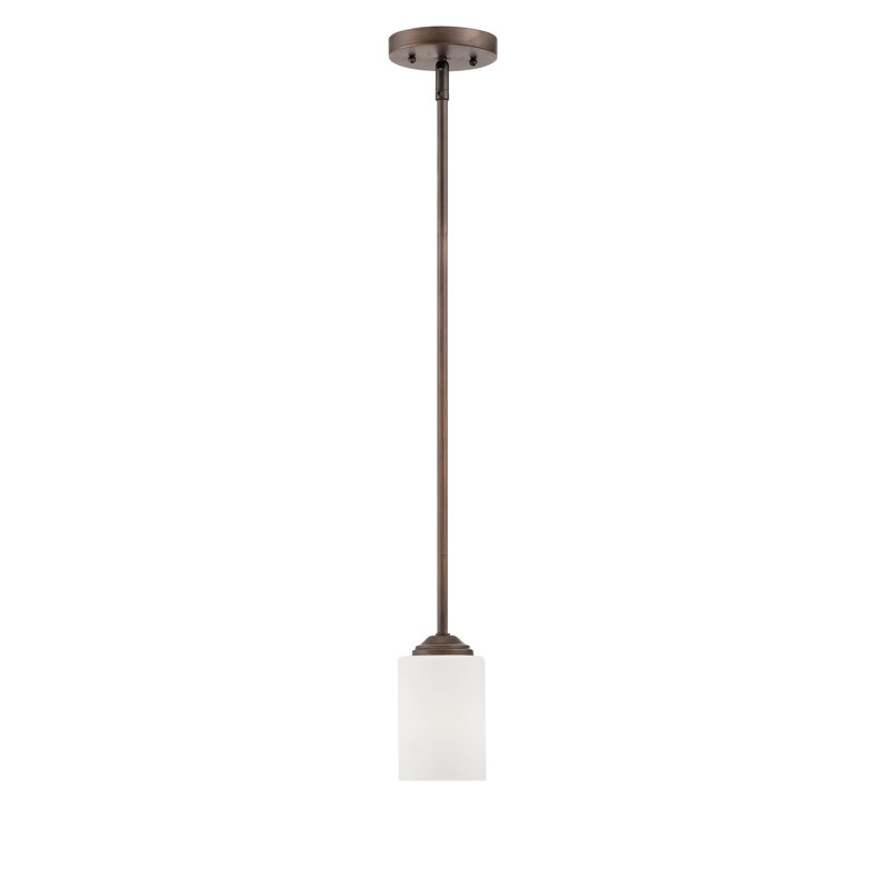Luminaire suspendu cylindrique à 1 lumière Thaxted, Bronze huilé