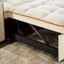 Canapé beige moderne avec dossier réglable et fonction de charge (oreillers confortables pour lit pliable)-114962494