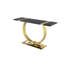 Table d'appoint en acier inoxydable, bois composite et acier, monobloc, noir et or, piètement à tréteaux et plateau rectangulaire-750121593-750121596-750121597