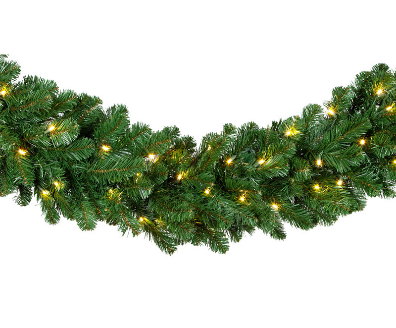 Guirlande d'épinette, avec lumières pré-installées, L 108 po x P 14 po