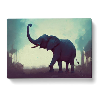 Elephant Art Painting - Wrapped Canvas Print