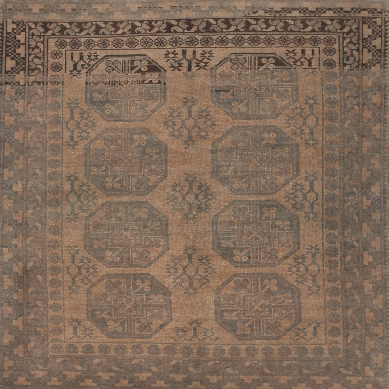 Tapis brun foncé Southwestern, Carré 5 pi