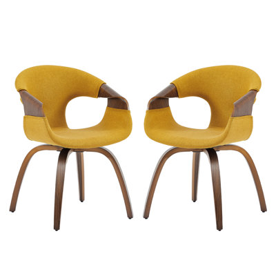 Afra 21.26'' W Swivel Polyester Upholstered Dining Arm Chair (Set Of 2)
