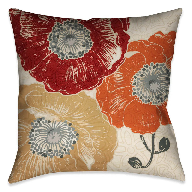 Coussin décoratif d'intérieur A Poppys Touch III, H 26 po x l 26 po