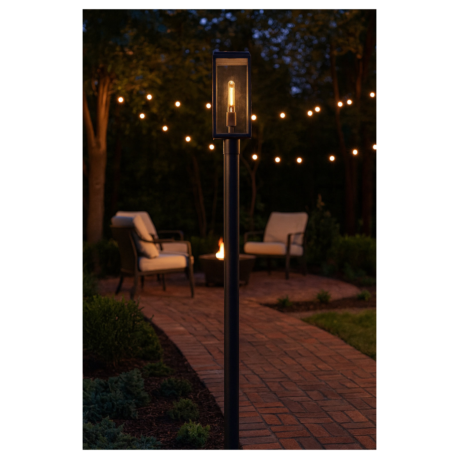 Caliana Transparent Outdoor Lantern Head, Black, 19.25" H x 8.75" W x 8.75" D