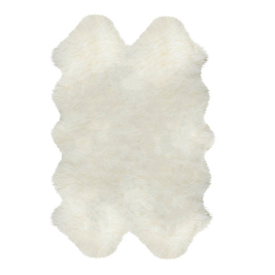 Novelty Colello Solid Colour Handmade Sheepskin 3.5' x 6' Area Rug in Natural