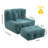 Plush Memory Foam Bean Bag Chair with Ottoman | Ergonomic Lazy Sofa for Adults | Super Soft Modern Design for Living Room/Bedroom/Apartment-332940097