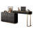 High-quality extendable Makeup Vanity, L-shaped, with power outlet, glass tabletop, very easy to assemble-113204452-128542174