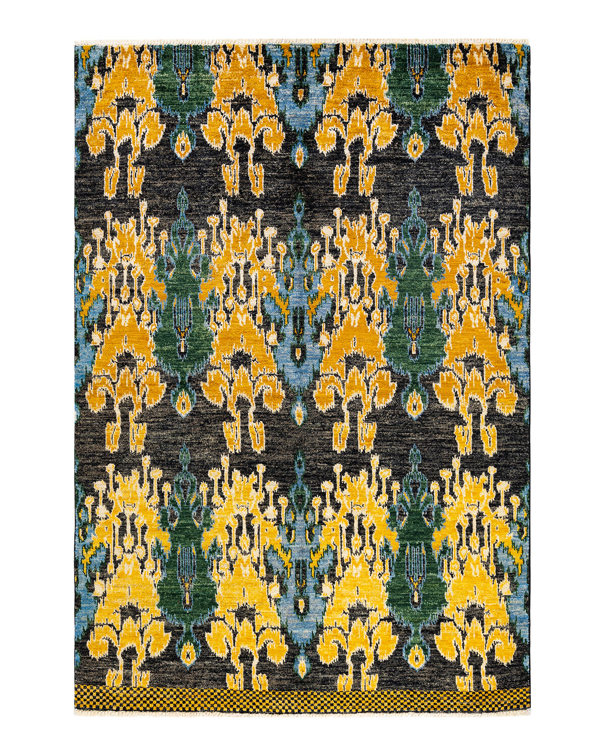 Rug & Kilim Pasha One-of-a-Kind 3'9 X 8'1 1960s Runner Wool Area Rug in  Green/Pale Blue/Pink