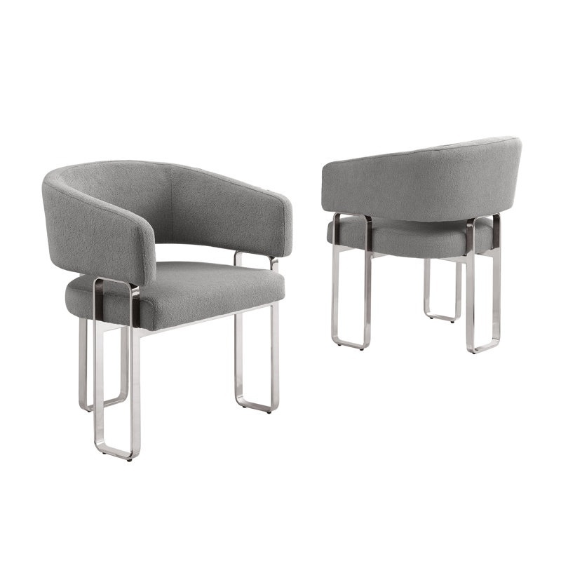 Ensemble de salle à manger Grand White, 72 po L x 40 po l (7 pièces), Gris foncé, Argent argent