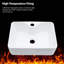 16"X12" Wall-Mounted Rectangular Ceramic Bathroom Sink With Black Towel Bar & Faucet Hole