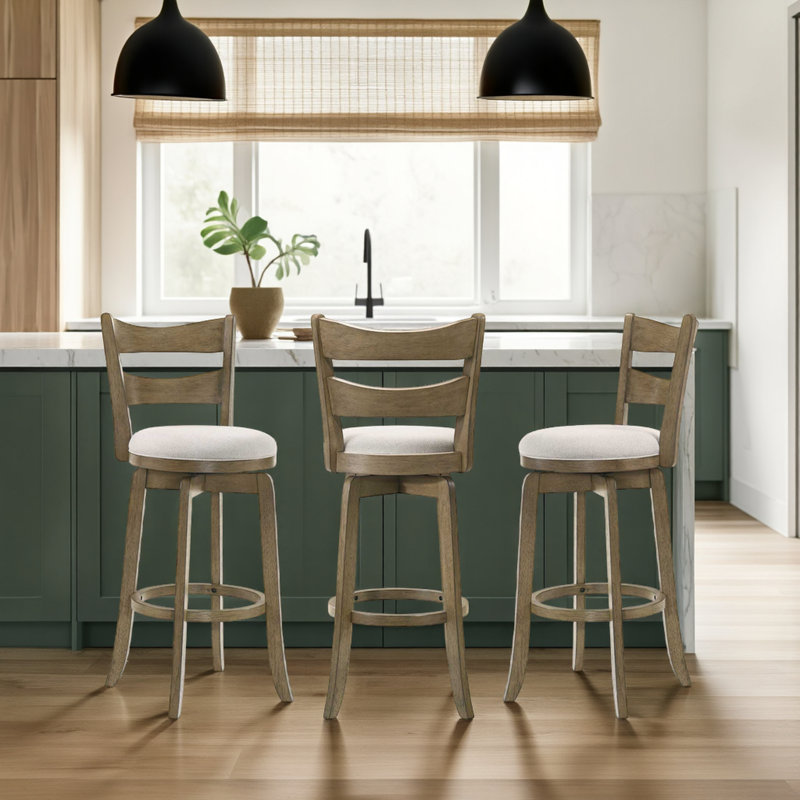 Tabouret de bar Baum, Blanc, Crème, Tabouret de comptoir (siège d'une hauteur de 26 p