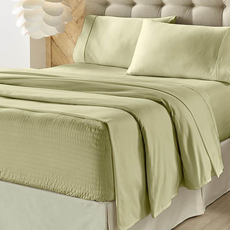 Royal Fit Sheet Set, Sage, King Sheet Ser + Fitted Sheet + 2 Pillowcases