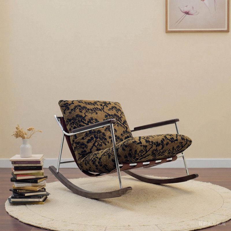 Chaise berçante moderne en chenille moderne