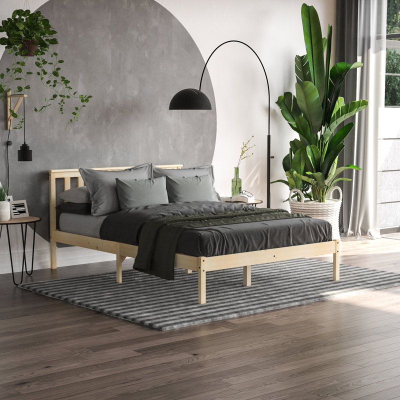 Frederique Solid Wood Bed, Double (4'6), Pine