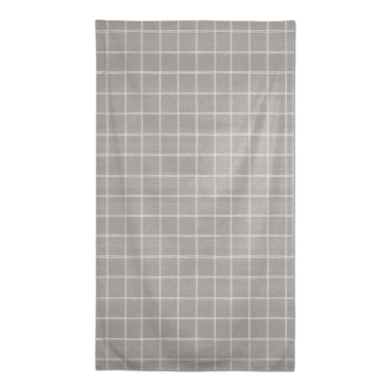 Rectangular Plaid Polyester Tablecloth, Gray