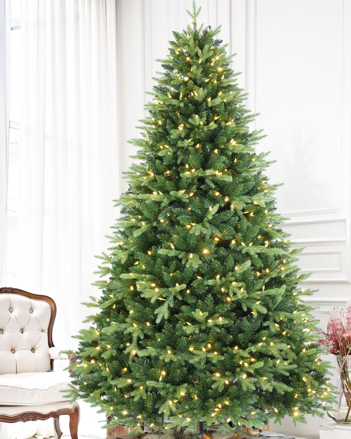 Pre-Lit Spruce Christmas Tree, 6'