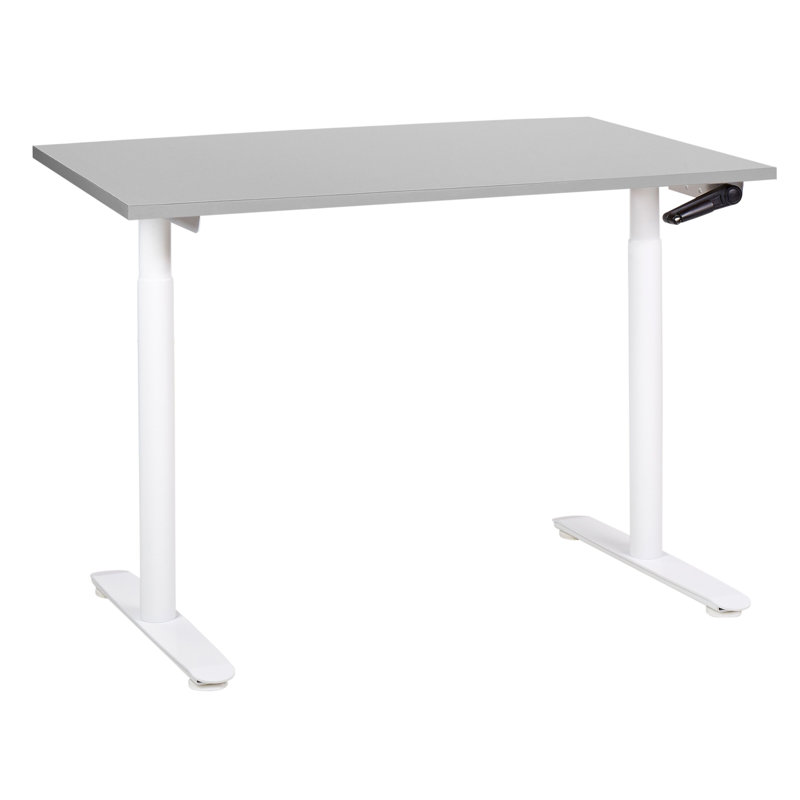 Amarianna Adjustable Metal Base Standing Desk, 119cm H x 120cm W x 72cm D, White, Grey
