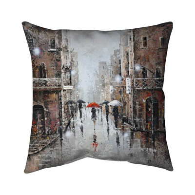 Vitoria City Rain Throw Pillow -  Begin Edition International Inc., 5541-1818-CI27