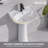 Modern U-Shape White Pedestal Bathroom Sink With Overflow