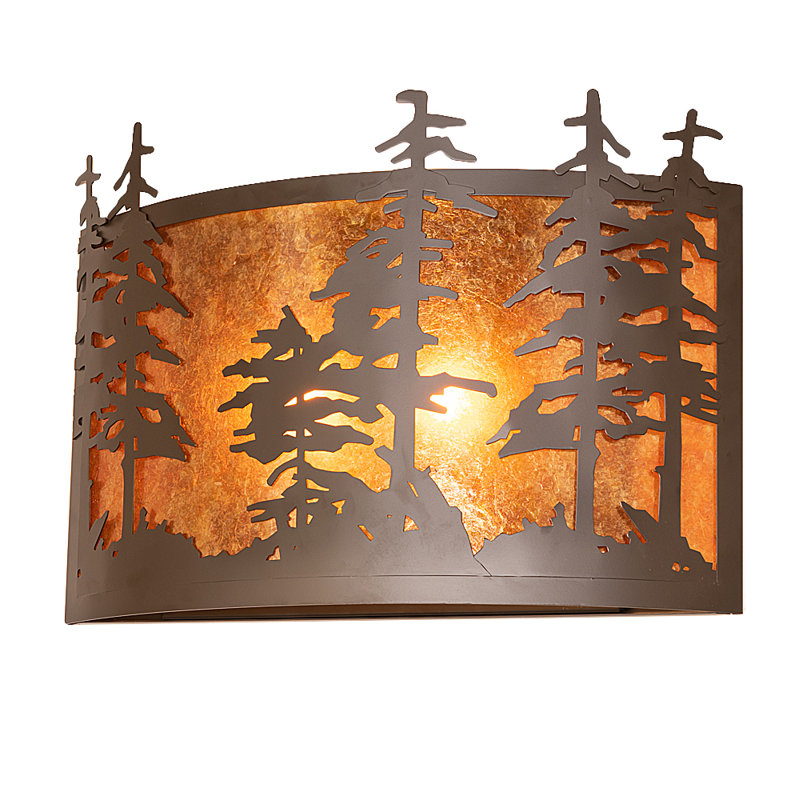 Rustic Lodge Steel Flush Mounted Sconce