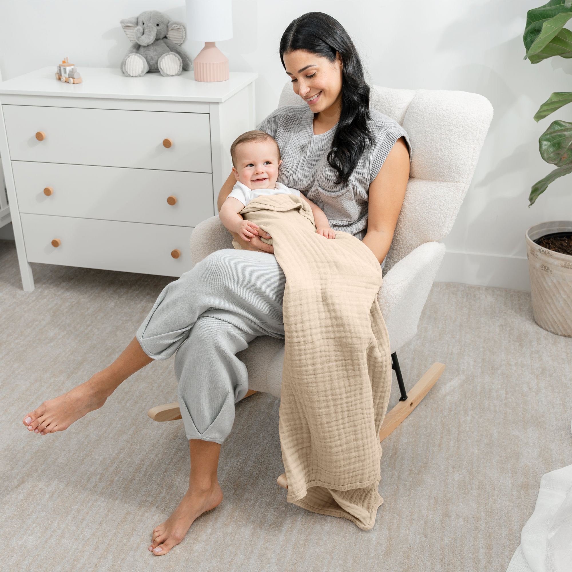 Karlina Muslin Blanket, Baby, Sand