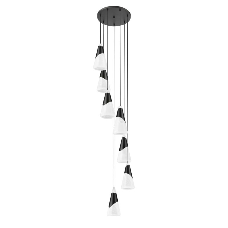 Lustre Jamess, Noir mat, 7 lumières