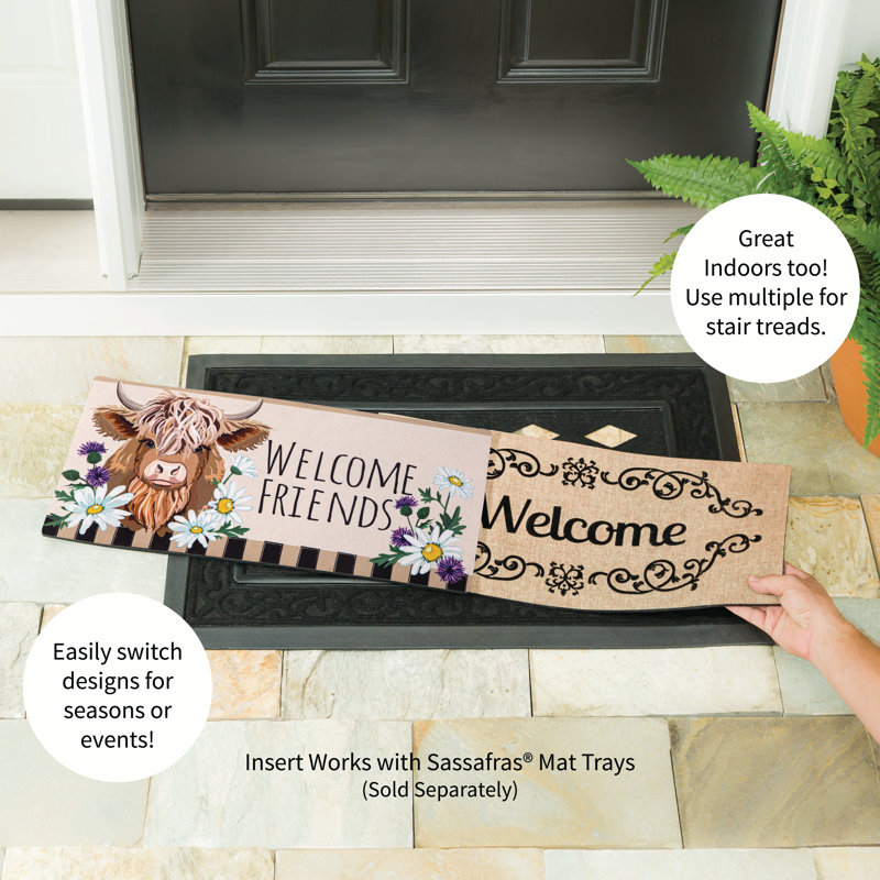 Highland Cow Welcome Friends Sassafras Switch Mat