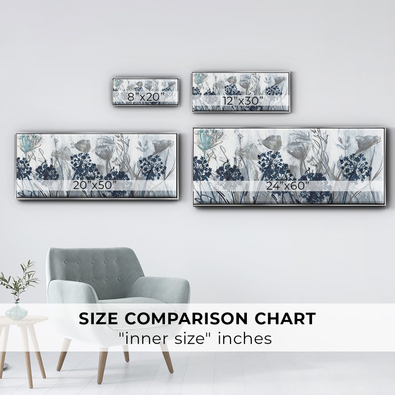 Indigo Field- Framed Canvas