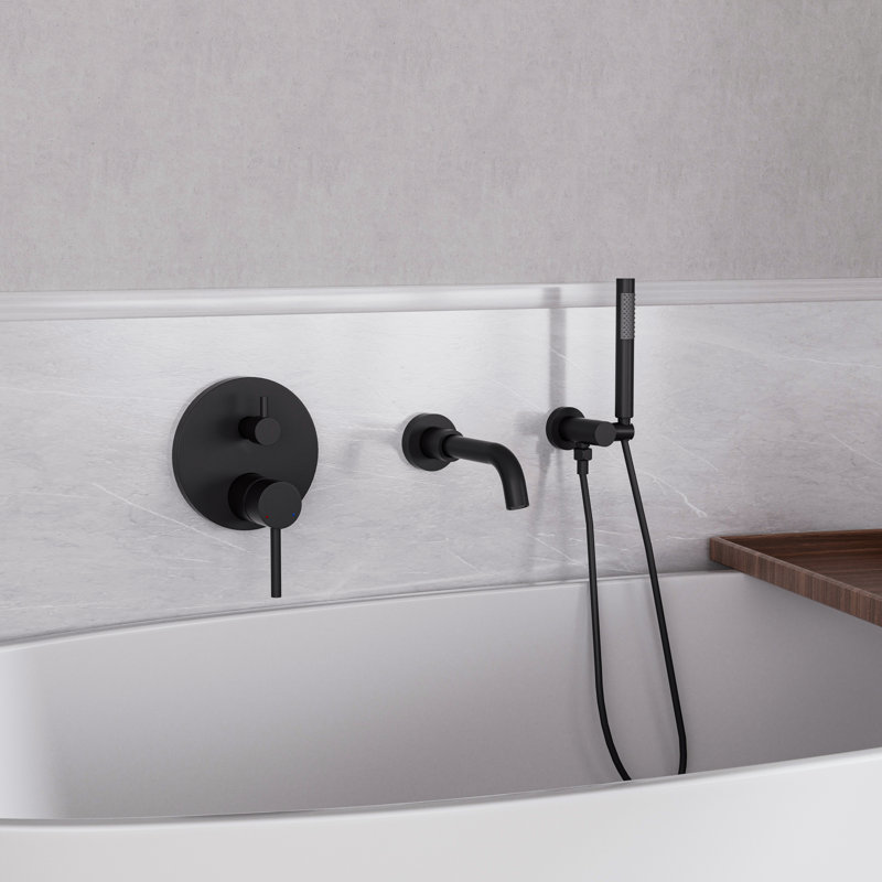 Bathroom Tub Spout with Diverter, Matte Black