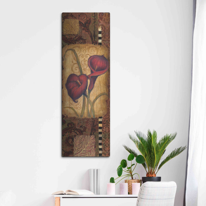 «Red Lily Two» par Viv Eisner, art mural en métal Red Barrel Studio®, H 48 po x l 16 po
