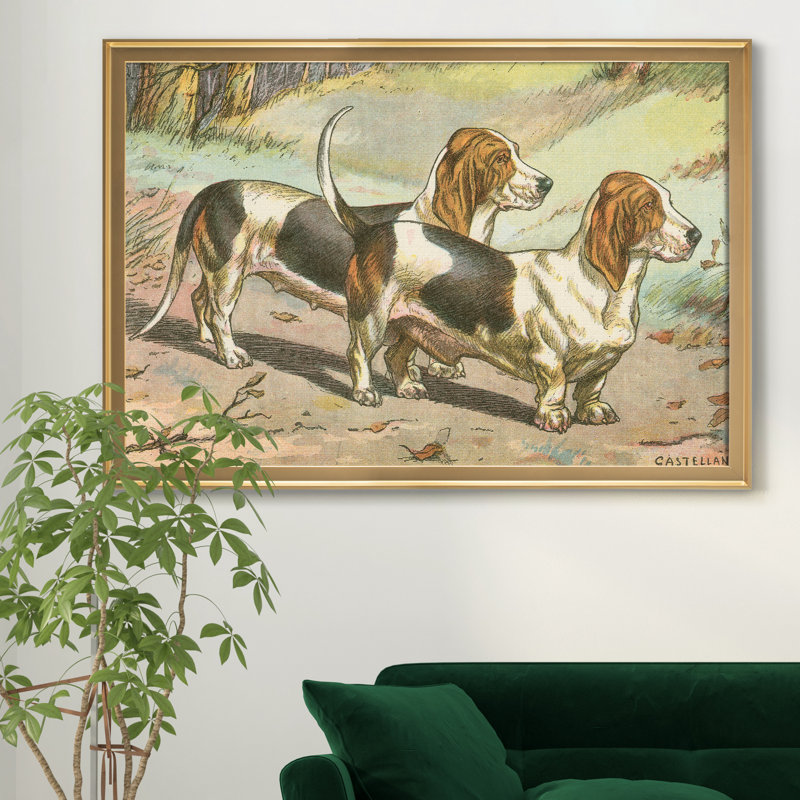 «Mans Best Friend X», reproduction d'art sur toile encadrée, H 26,5 po x l 36,5 po x P 1,5 po, Doré