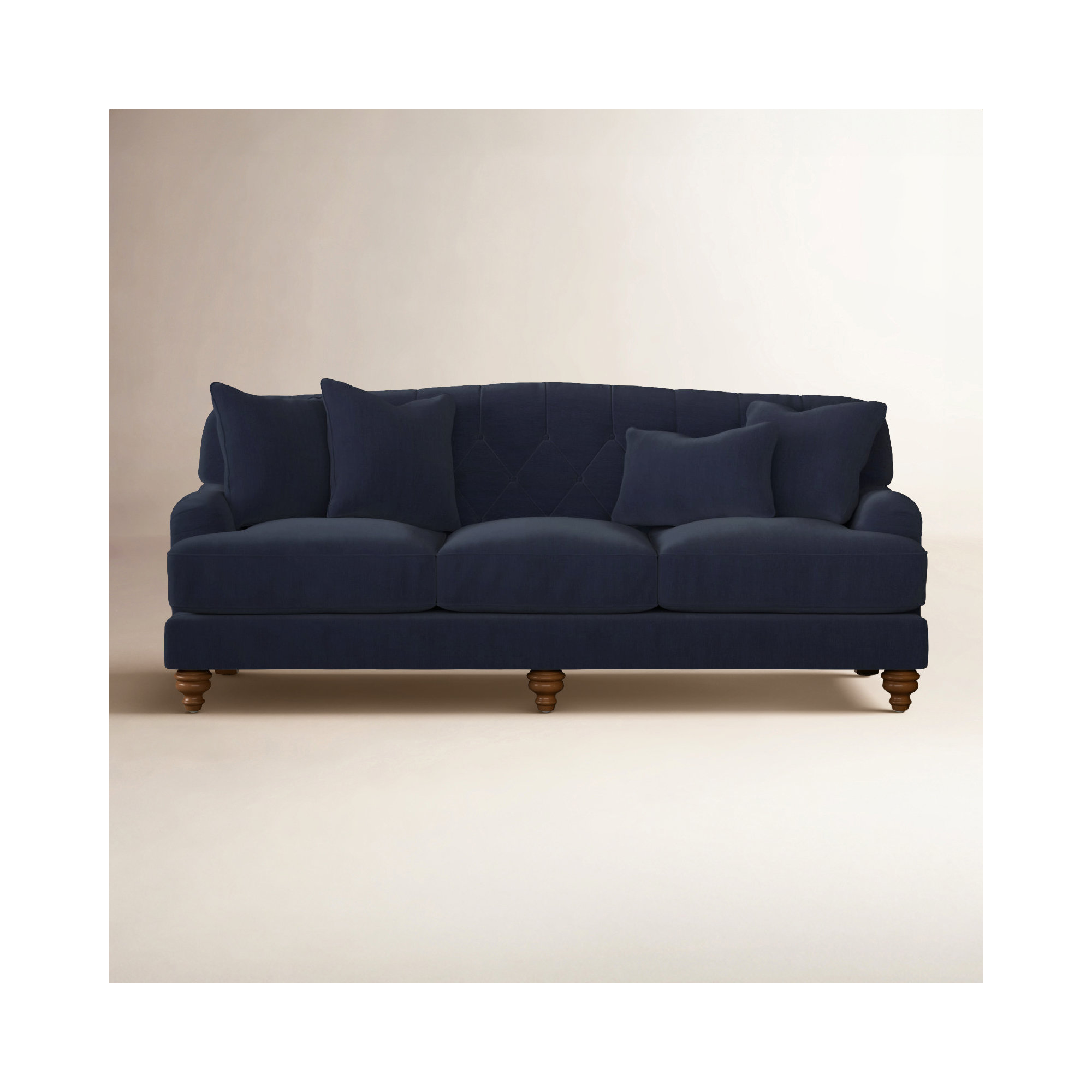 Sullivan 90'' Upholstered Sofa, Craftwood 45 Dark Gray Performance Chenille, Yes, Pecan