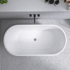 55'' x 27.5'' Freestanding Acrylic Bathtub