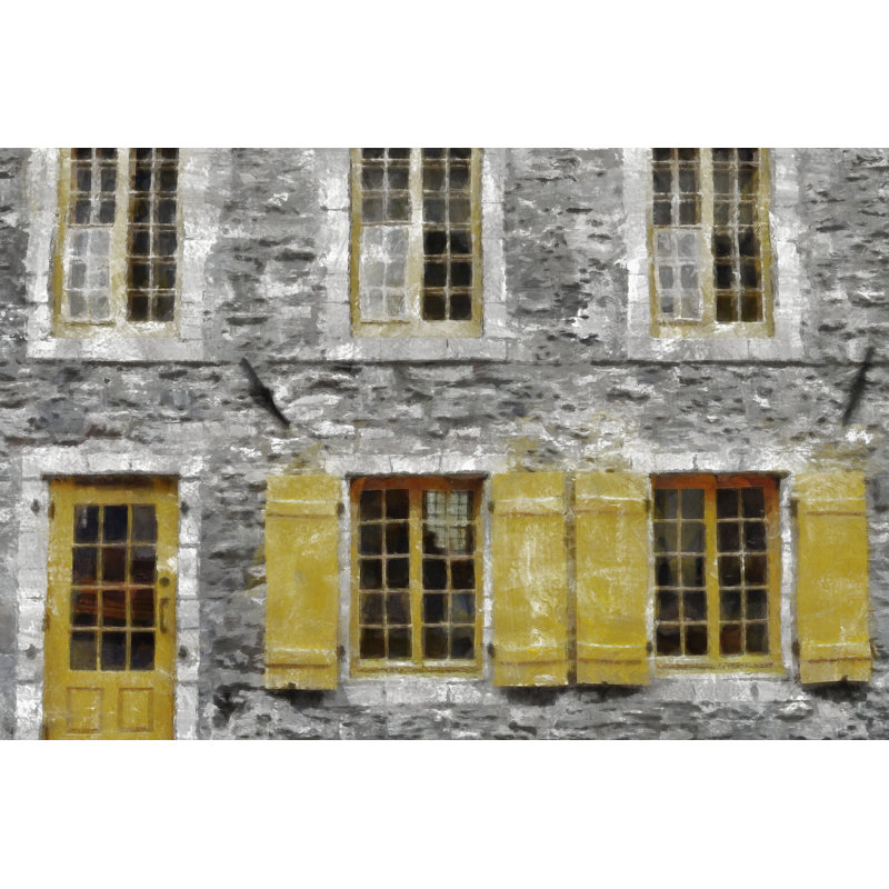 Painted Gray And Yellow Wall - Wrapped Canvas Art Prints, 30cm H x 46cm W x 3.8cm D