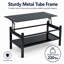 Table basse à plateau relevable en verre avec compartiment de rangement et tablettes ouvertes séparées, plateau de table relevable pour salon, bureau, noir