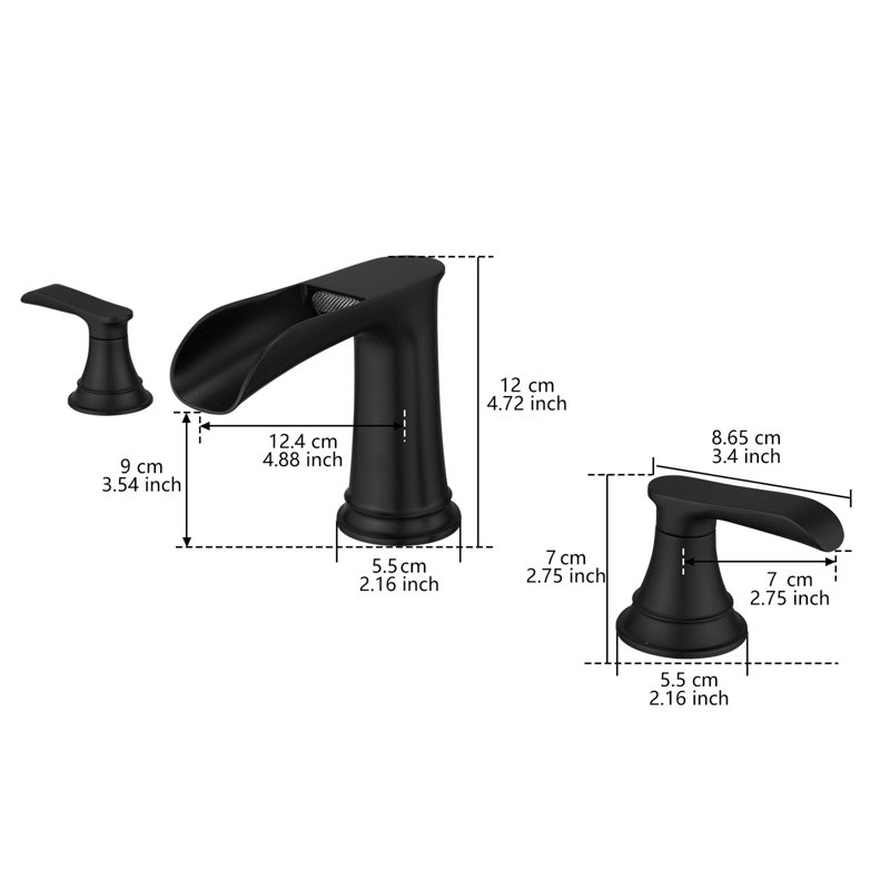 Bathroom Faucets for Sink 3 Hole  8 inch Widespread Bathroom Sink Faucet with Pop Up Drain Double Lever Handle Faucet Bathroom Vanity Faucet Basin Mixer Tap Faucet with Hose