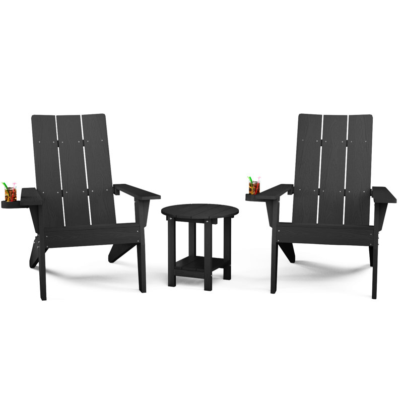 Chaises Adirondack pour l'extérieur Caddo, Noir