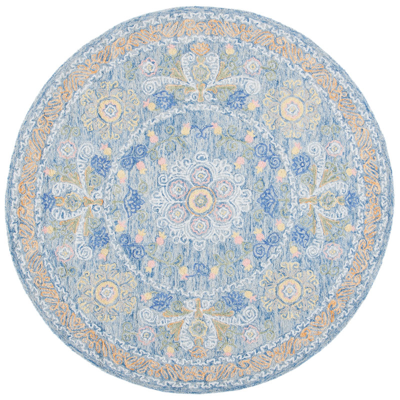 Kreitler Hand Tufted Wool And Cotton With Latex Oriental Rug, Square 5'