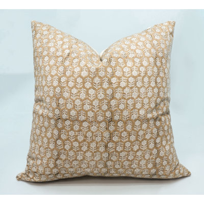 fabdivine Block Printed Pillow Cover Handmade Cotton Decorative Cushion- Tulsi Buti