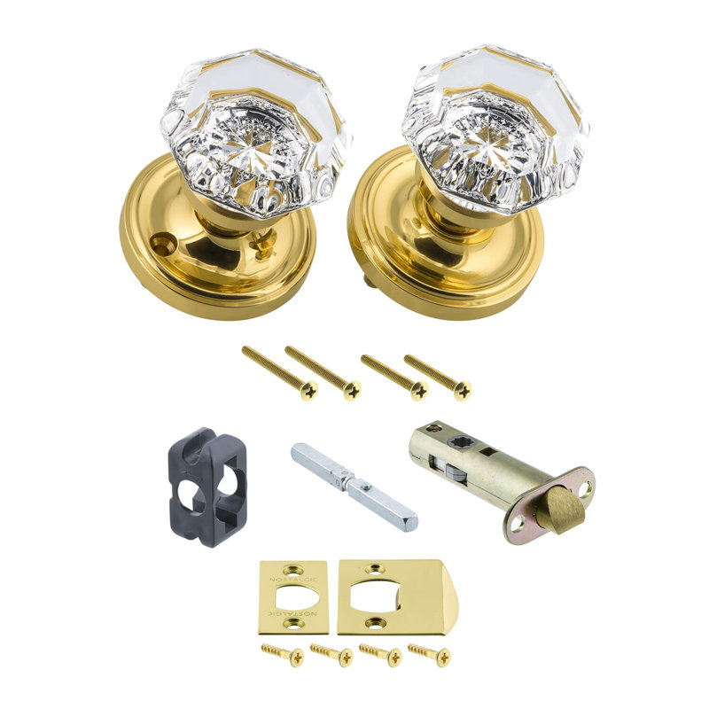 Classic Rosette with Waldorf Door Knob, Unlacquered Brass
