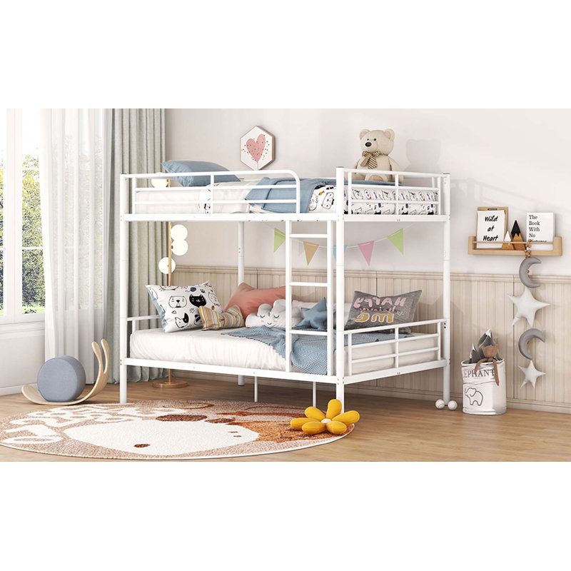 Full Over Full Metal Bunk Bed, White