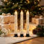 3 Pack LED Taper Candles with Fairy Lights, Realistic Moving Flame Flameless Candles, Plastic Heat Resistant Reusable Candles with Remote Control-1743235063