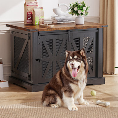 Mobilier de ferme pour ferme avec porte de grange coulissante et entrée latérale pour chiens de taille moyenne