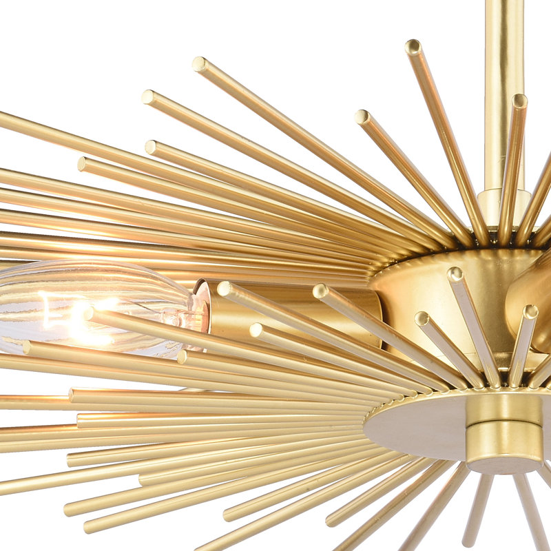 Karissa Semi Flush Mount, Gold, 9.5" H x 16" W x 16" D